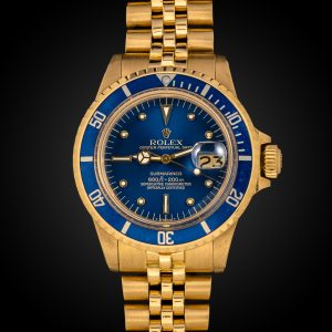 Rolex Submariner 1680 Yellow Gold with Blue Jeans Dial